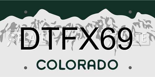 DTFX69 Colorado License Plate