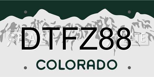 DTFZ88 Colorado License Plate
