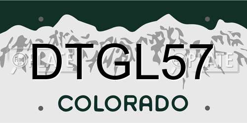 DTGL57 Colorado License Plate