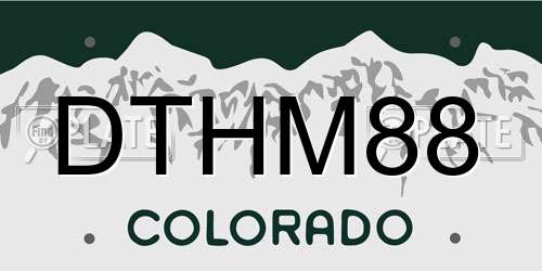 DTHM88 Colorado License Plate
