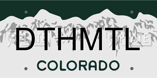 DTHMTL Colorado License Plate
