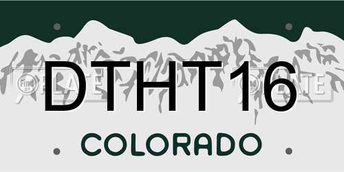DTHT16 Colorado License Plate