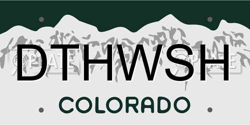 DTHWSH Colorado License Plate