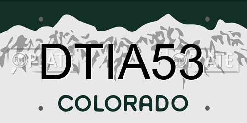 DTIA53 Colorado License Plate