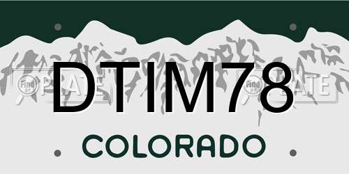DTIM78 Colorado License Plate