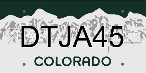 DTJA45 Colorado License Plate