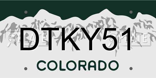 DTKY51 Colorado License Plate