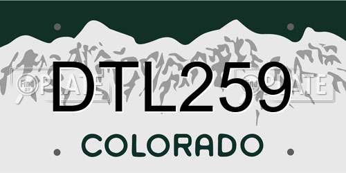DTL259 Colorado License Plate