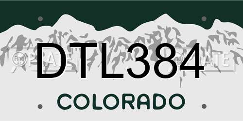DTL384 Colorado License Plate