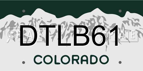 DTLB61 Colorado License Plate