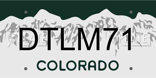 DTLM71 Colorado License Plate