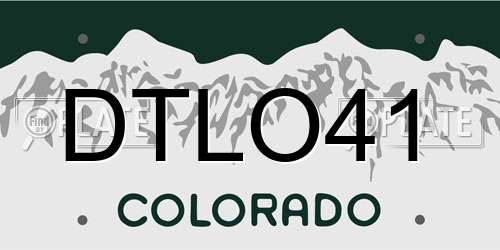 DTLO41 Colorado License Plate