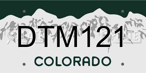 DTM121 Colorado License Plate