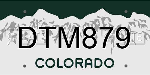 DTM879 Colorado License Plate