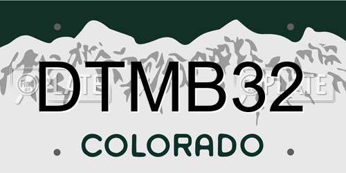 DTMB32 Colorado License Plate