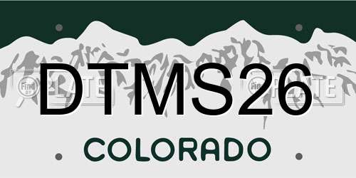 DTMS26 Colorado License Plate