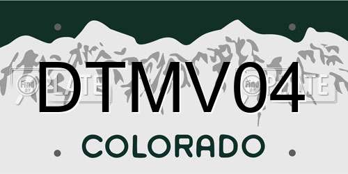 DTMV04 Colorado License Plate