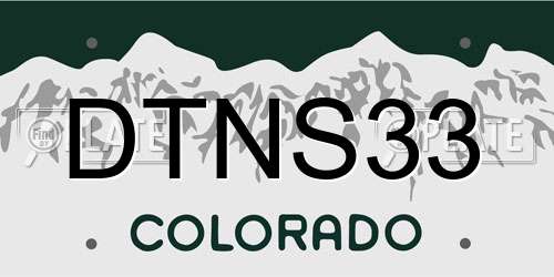 DTNS33 Colorado License Plate