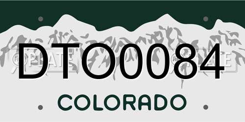 DTO0084 Colorado License Plate