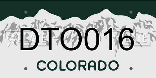 DTO016 Colorado License Plate