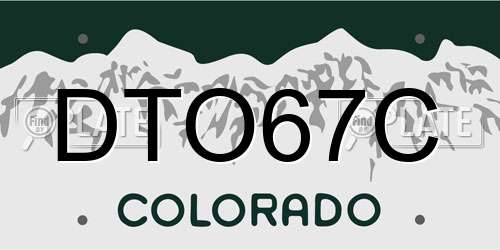 DTO67C Colorado License Plate