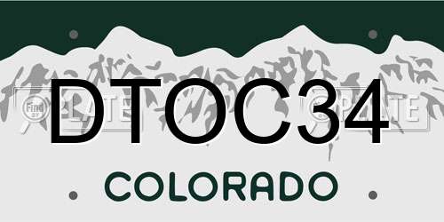 DTOC34 Colorado License Plate