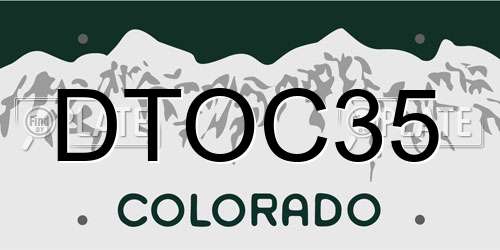 DTOC35 Colorado License Plate