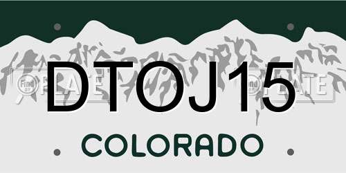 DTOJ15 Colorado License Plate