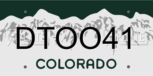 DTOO41 Colorado License Plate