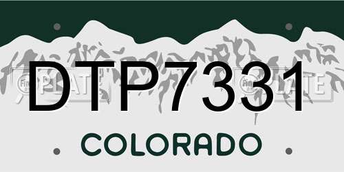 DTP7331 Colorado License Plate