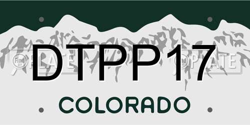 DTPP17 Colorado License Plate