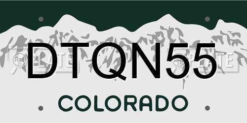 DTQN55 Colorado License Plate