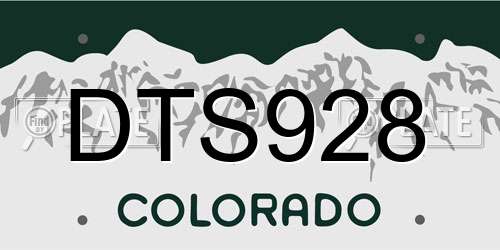 DTS928 Colorado License Plate