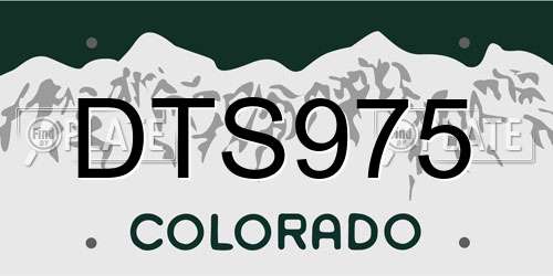 DTS975 Colorado License Plate