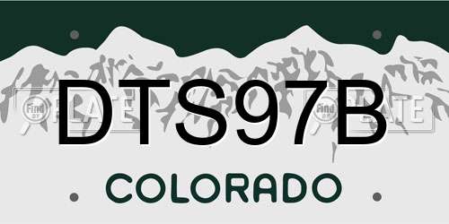 DTS97B Colorado License Plate