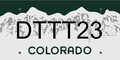 DTTT23 Colorado License Plate