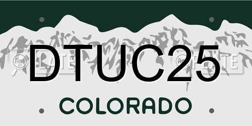 DTUC25 Colorado License Plate