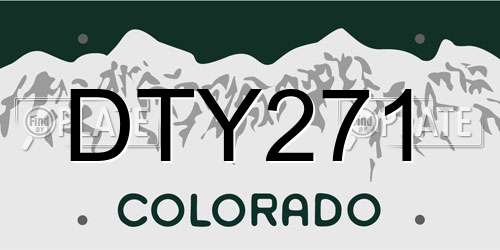 DTY271 Colorado License Plate