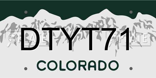DTYT71 Colorado License Plate