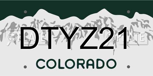 DTYZ21 Colorado License Plate