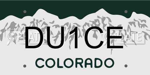 DU1CE Colorado License Plate