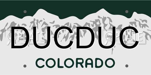 DUCDUC Colorado License Plate