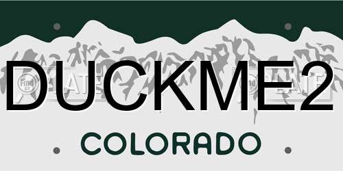 DUCKME2 Colorado License Plate