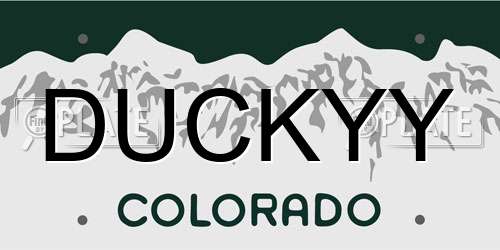 DUCKYY Colorado License Plate