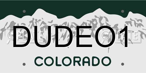 DUDEO1 Colorado License Plate