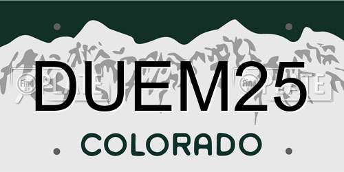DUEM25 Colorado License Plate