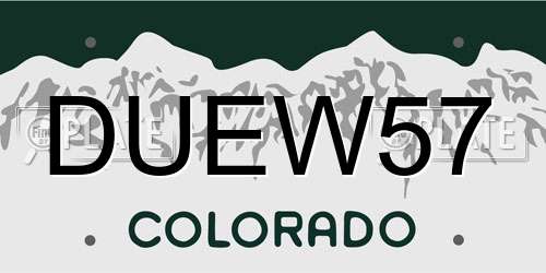 DUEW57 Colorado License Plate