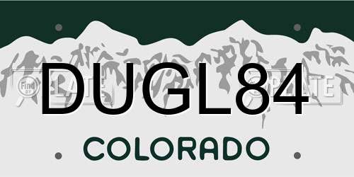 DUGL84 Colorado License Plate