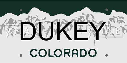 DUKEY Colorado License Plate