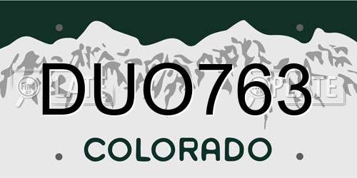 DUO763 Colorado License Plate